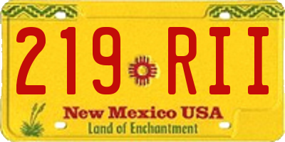 NM license plate 219RII