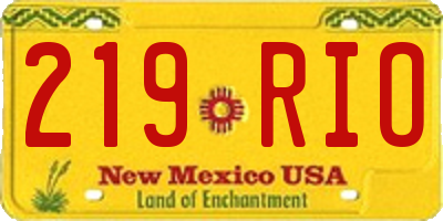 NM license plate 219RIO