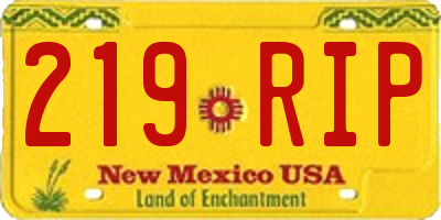 NM license plate 219RIP