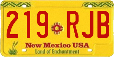 NM license plate 219RJB