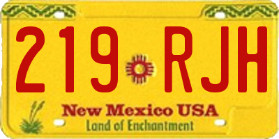 NM license plate 219RJH