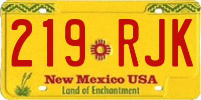 NM license plate 219RJK