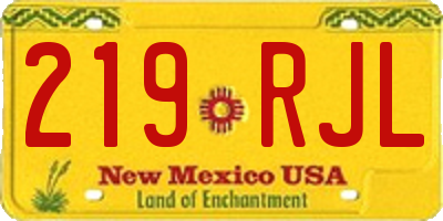 NM license plate 219RJL