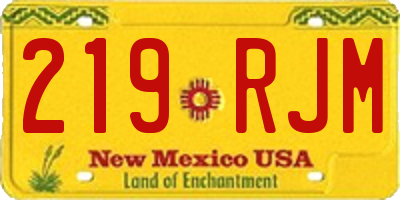 NM license plate 219RJM