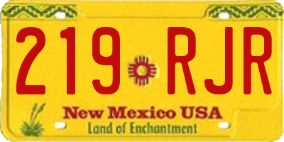 NM license plate 219RJR