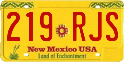 NM license plate 219RJS