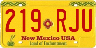 NM license plate 219RJU