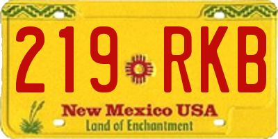 NM license plate 219RKB