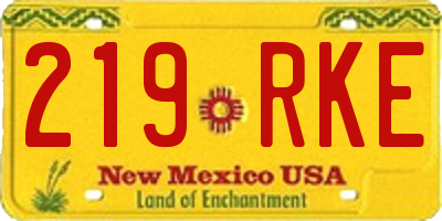 NM license plate 219RKE