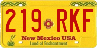 NM license plate 219RKF