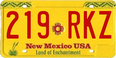 NM license plate 219RKZ