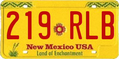 NM license plate 219RLB