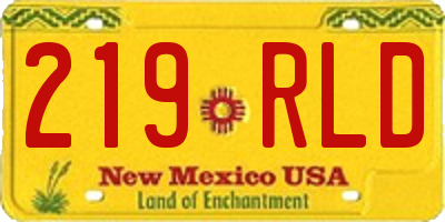 NM license plate 219RLD