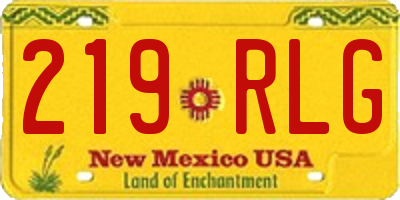 NM license plate 219RLG
