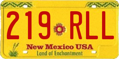 NM license plate 219RLL