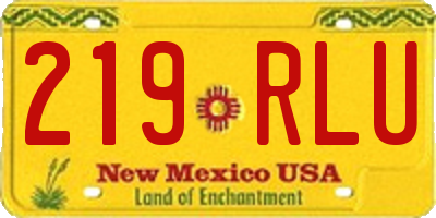 NM license plate 219RLU