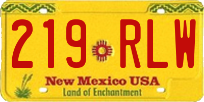 NM license plate 219RLW