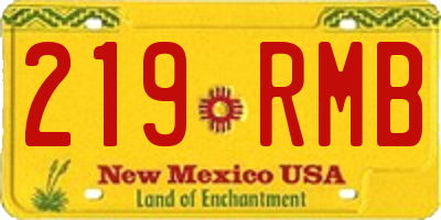 NM license plate 219RMB