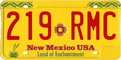 NM license plate 219RMC