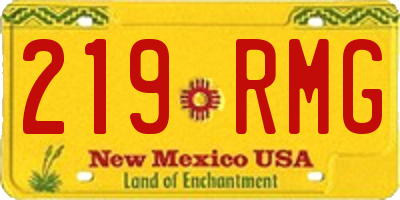 NM license plate 219RMG