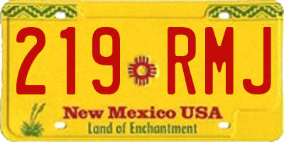 NM license plate 219RMJ