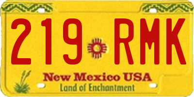 NM license plate 219RMK
