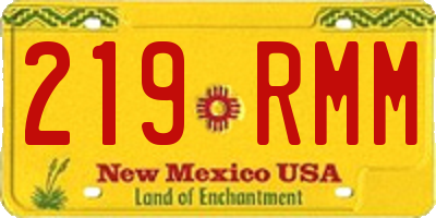 NM license plate 219RMM