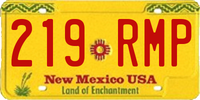 NM license plate 219RMP
