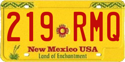 NM license plate 219RMQ