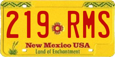 NM license plate 219RMS