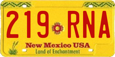 NM license plate 219RNA