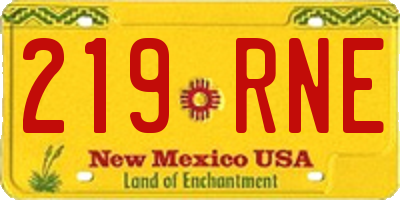 NM license plate 219RNE