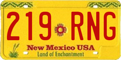 NM license plate 219RNG