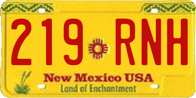 NM license plate 219RNH
