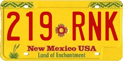 NM license plate 219RNK