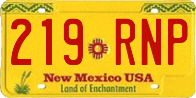 NM license plate 219RNP