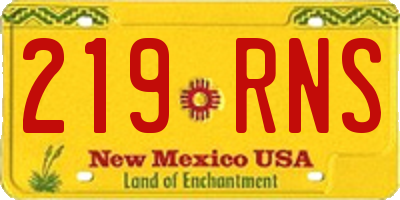 NM license plate 219RNS