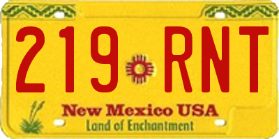 NM license plate 219RNT