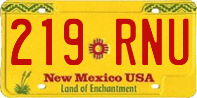 NM license plate 219RNU