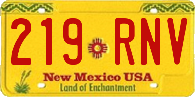 NM license plate 219RNV