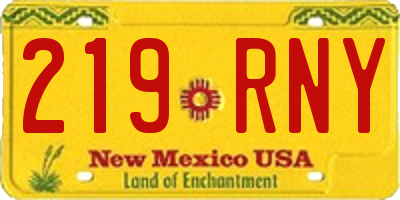 NM license plate 219RNY