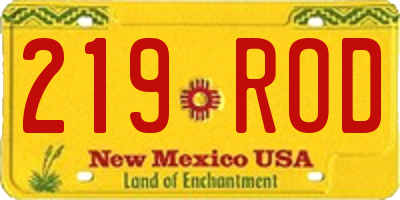 NM license plate 219ROD