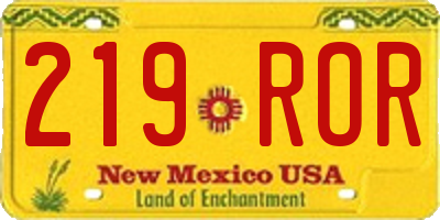 NM license plate 219ROR