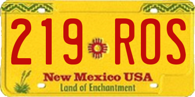 NM license plate 219ROS