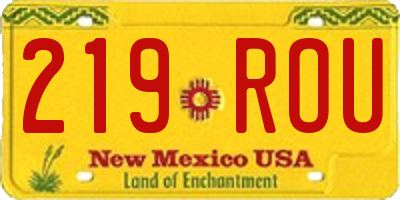NM license plate 219ROU