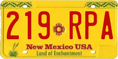 NM license plate 219RPA