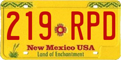NM license plate 219RPD