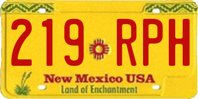 NM license plate 219RPH