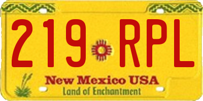 NM license plate 219RPL