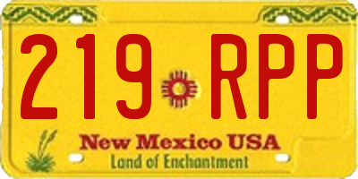 NM license plate 219RPP